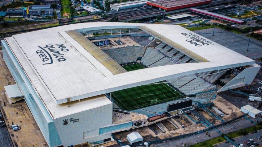 Imagem vista do alto da Arena do Coríntias