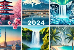 Imagem com vários lugares do mundo para turismo