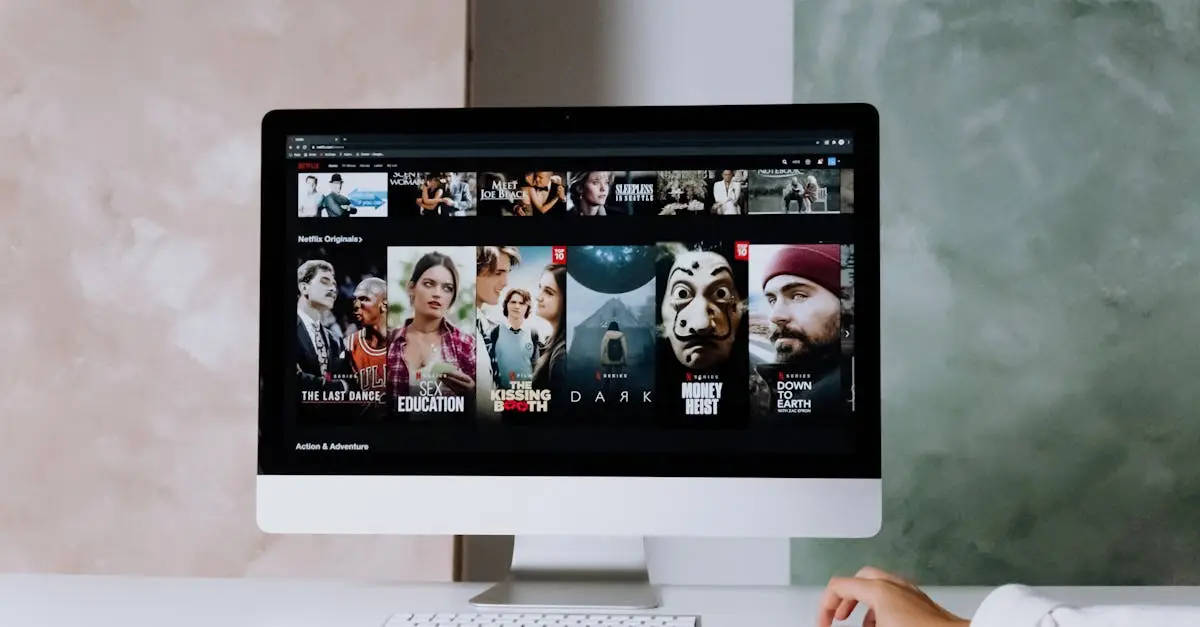 Imagem de uma televisão com Streaming na tela